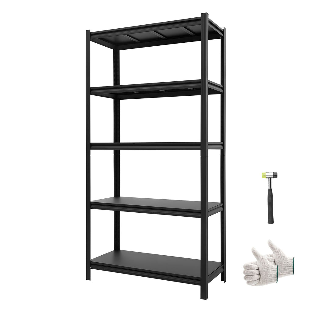 Storage Shelves, 5-Tier Adjustable, 3000 lbs Capacity, Heavy Duty Garage Storage Shelving Unit, Metal Utility Rack Shelf, for Garage Warehouse Basement Kitchen, 36.42" W x 16.42" D x 71.38" H