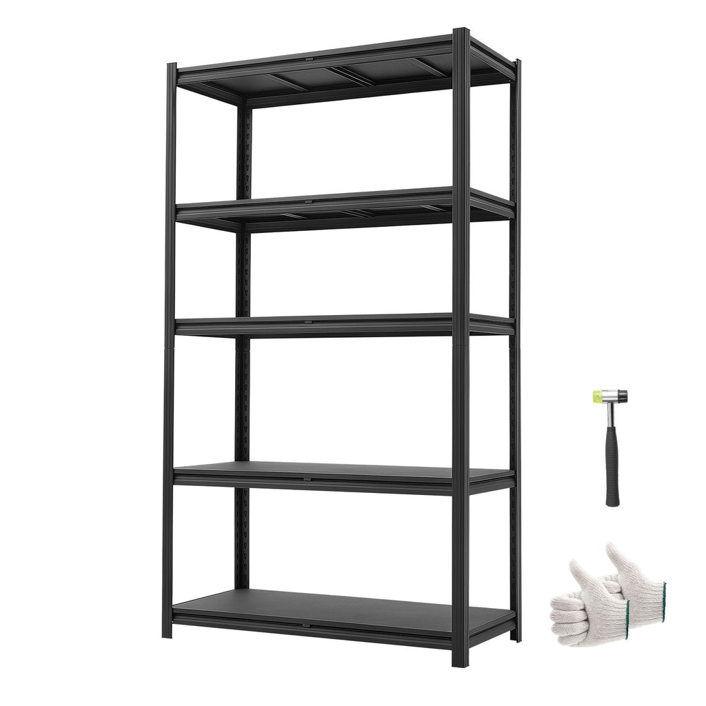 Storage Shelves, 5-Tier Adjustable, 3000 lbs Capacity, Heavy Duty Garage Storage Shelving Unit, Metal Utility Rack Shelf, for Garage Warehouse Basement Kitchen, 40.55" W x 18.31" D x 71.38" H