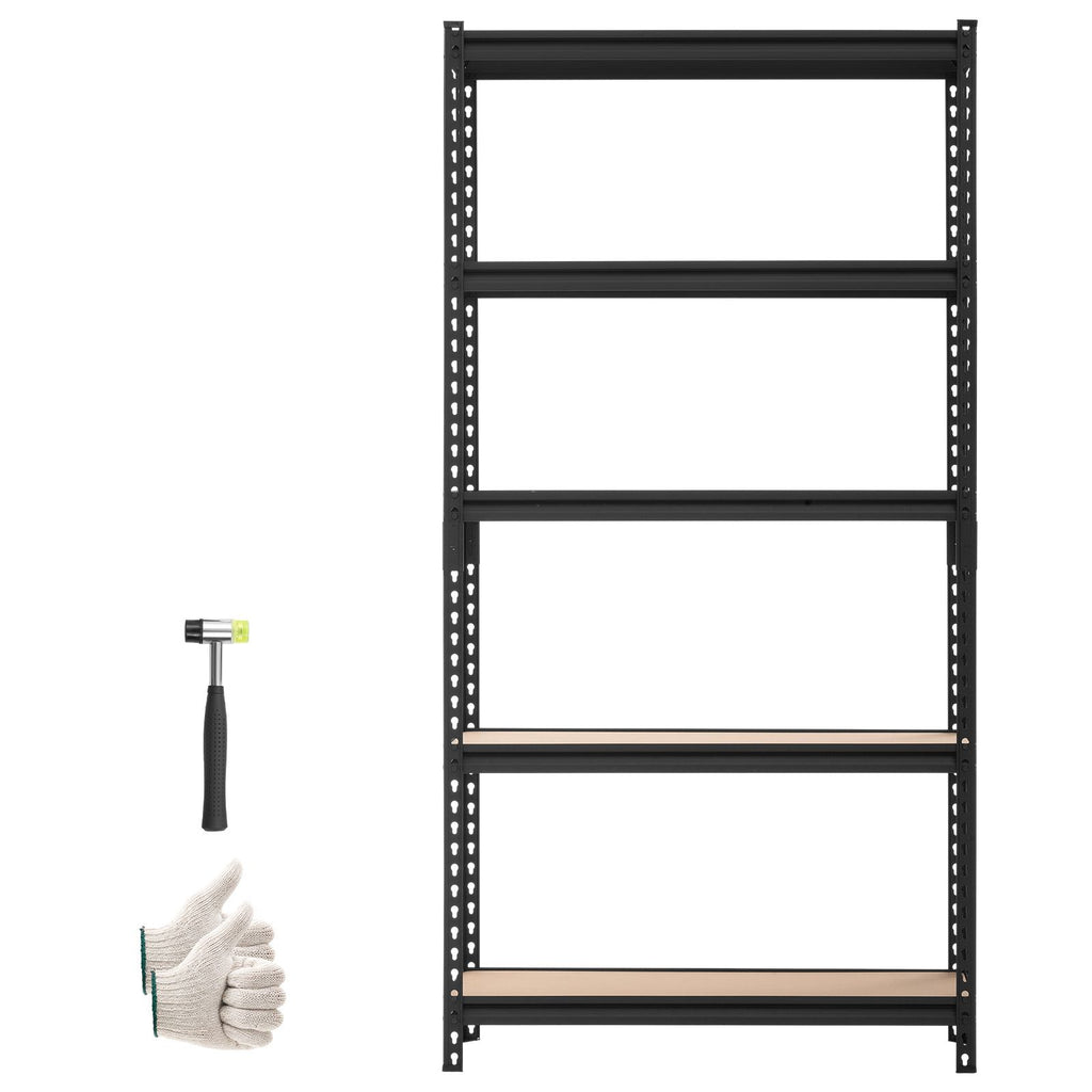Storage Shelves, 5-Tier Adjustable, 3000 lbs Capacity, Heavy Duty Garage Storage Shelving Unit, Metal Utility Rack Shelf, for Kitchen Pantry Basement Bathroom, 36.34" W x 12.17" D x 71.38" H