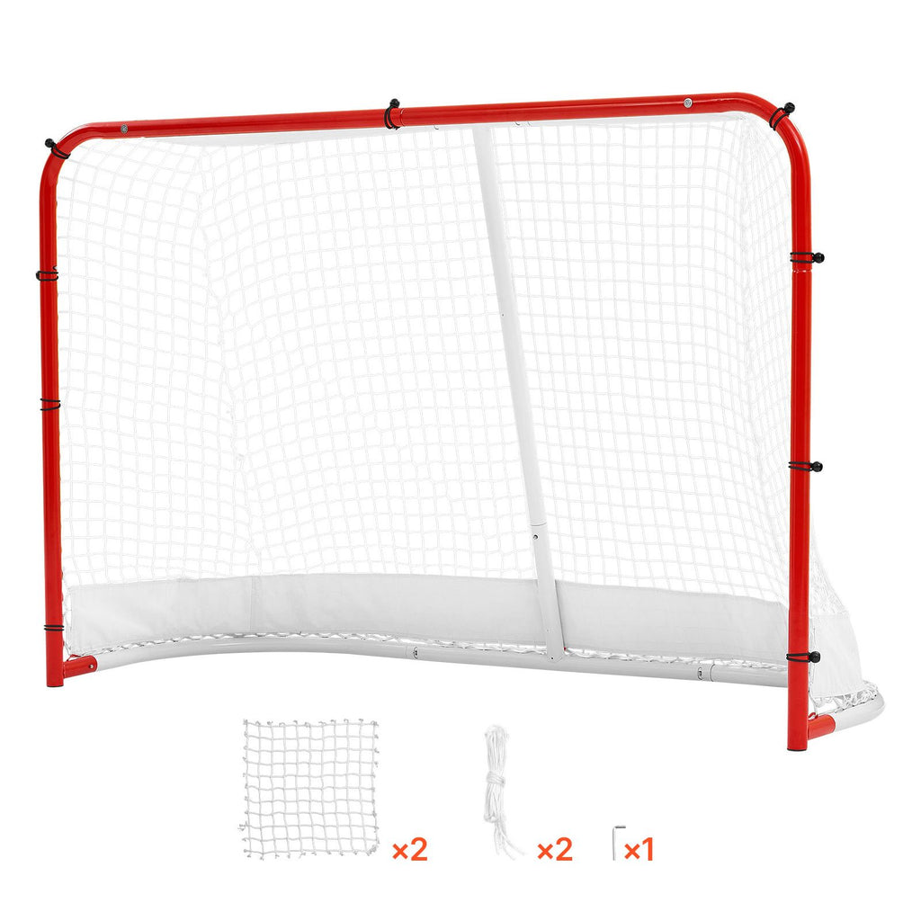 Street Hockey Goal, Heavy-Duty Steel Street + Roller Hockey Nets, Durable Hockey Net for Indoor Outdoor Use, Lightweight Portable Training, Easy Assembly for Backyard Park Garage, 72 x 48 in