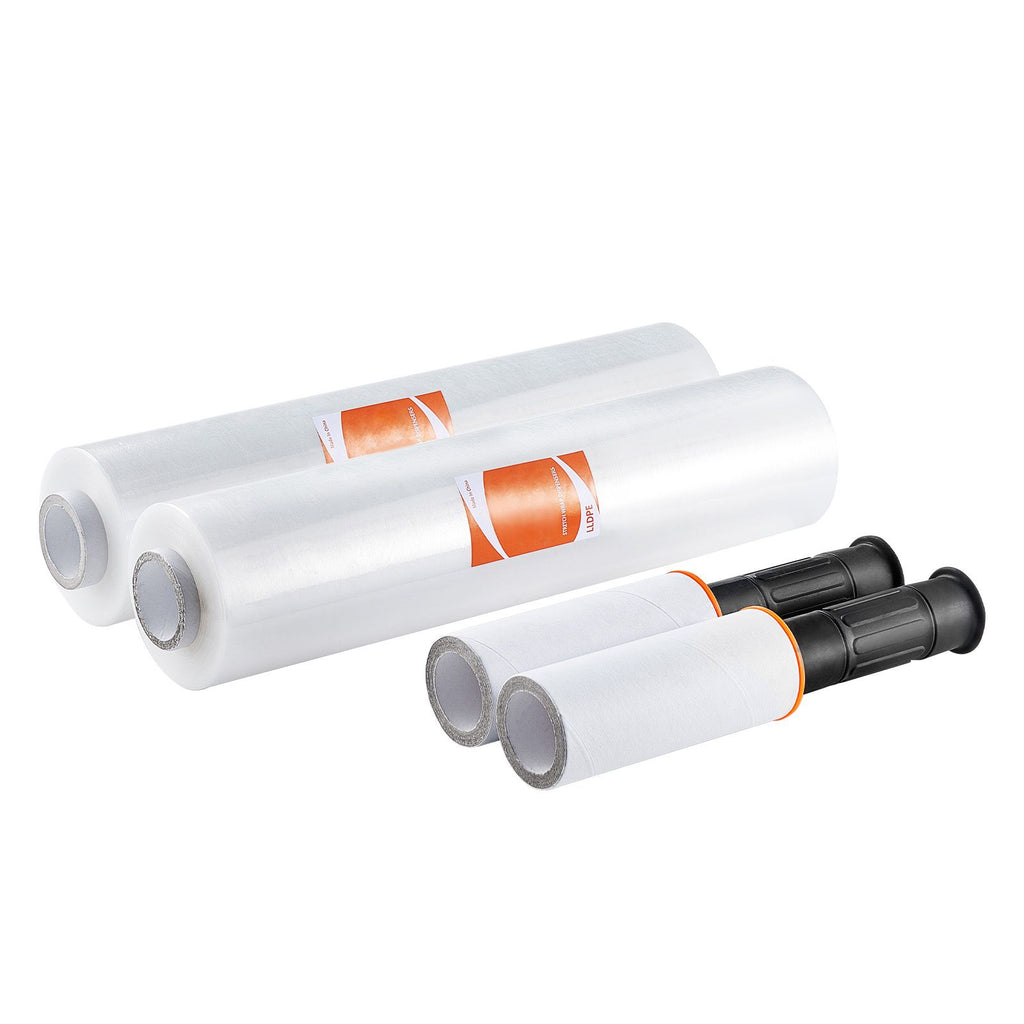 Stretch Film, 15 inches x 1000 feet, 2 Pack, 60 Gauge Industrial Strength Clear Durable Stretch Wrap Roll, Heavy Duty Shrink Film Stretch Wrap with Handles for Pallet Wrapping Shipping Moving