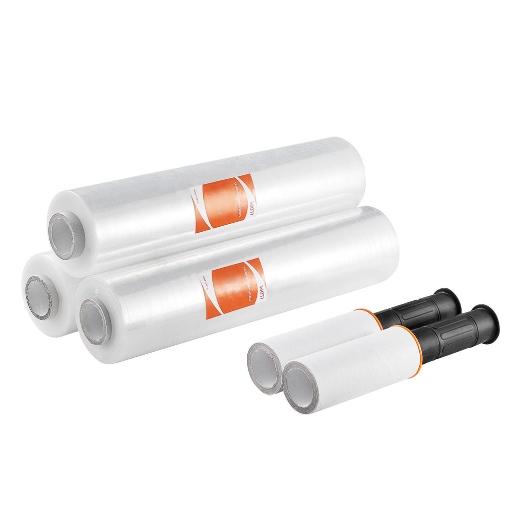 Stretch Film, 15 inches x 1000 feet, 3 Pack, 60 Gauge Industrial Strength Clear Durable Stretch Wrap Roll, Heavy Duty Shrink Film Stretch Wrap with Handles for Pallet Wrapping Shipping Moving
