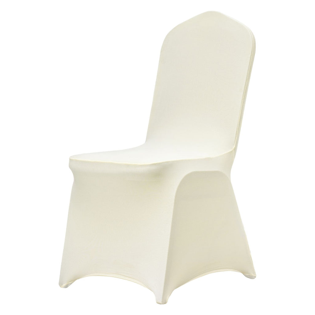 Stretch Spandex Folding Chair Covers, Universal Fitted Chair Cover, Removable Washable Protective Slipcovers, for Wedding, Holiday, Banquet, Party, Celebration, Dining (50PCS Beige)