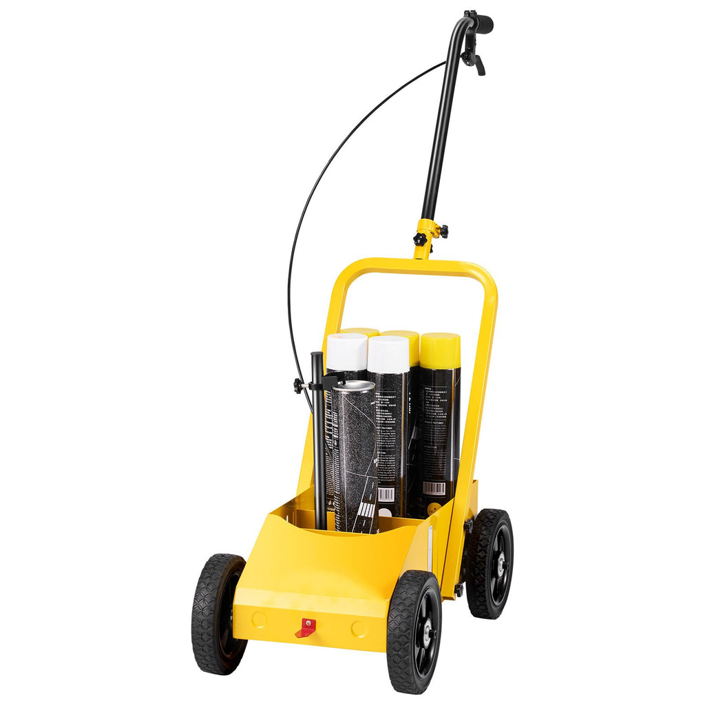 Striping Line Marking Machine, 24 x 13 x 35.4 inch, 4-Wheel, Heavy Duty Striping Line Machine with 2-4 inch Adjustable Width, Make Clear Edge Line for Roads, Parking Lots, Sports Field, Yellow