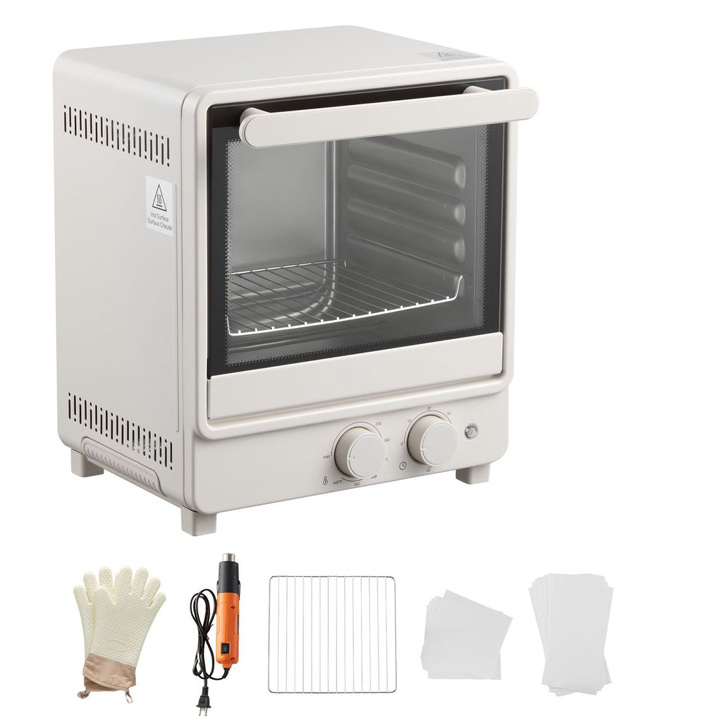 Sublimation Oven Machine, 13 Qt, Fits 20oz Tumblers, with 1 Heat Air Gun, 50 Shrink Films, 1 Tape and 2 Heat Gloves, Oven for Sublimation Blank Tumblers, Mugs, Bowls, Off-White