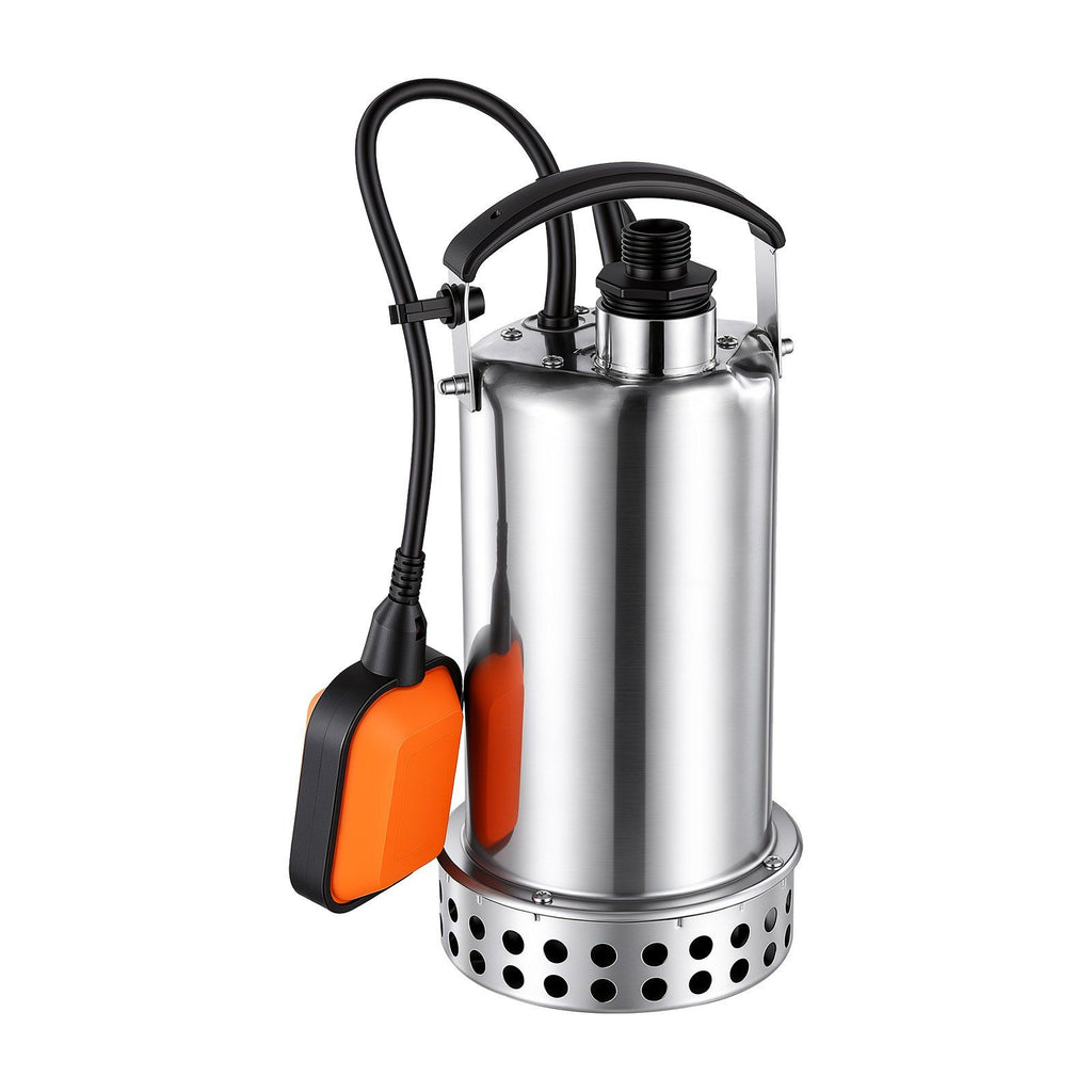 Submersible Water Pump 1 HP 4400 GPH Sump Pump with Float Switch, Portable Water Removal, Stainless Steel Material, for Swimming Pool Draining Garden Ponds Hot Tubs Basements, IPX8 Waterproof