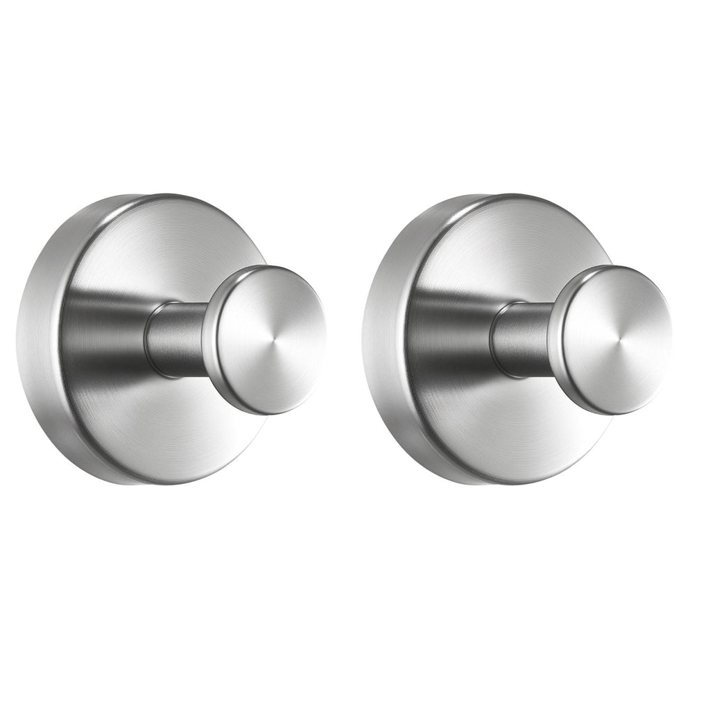 Suction Cup Hooks for Shower, 2-Pack No Drill Stainless Steel Hooks, Suction Cup Shower Towel Hanging Hook, for Bathroom Wall, Kitchen, Glass, Mirror and Tile to Hang Towels, Robes & Loofah