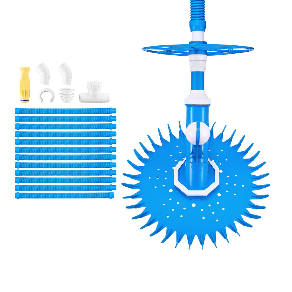 Suction Pool Cleaner, Automatic Pool Vacuum Cleaner, Suction Side Automatic Pool Cleaner, Suction Vacuum Pool Sweeper with 12 Hoses, for In-ground Pool and Above-ground Pool Up to 20 x 35 ft