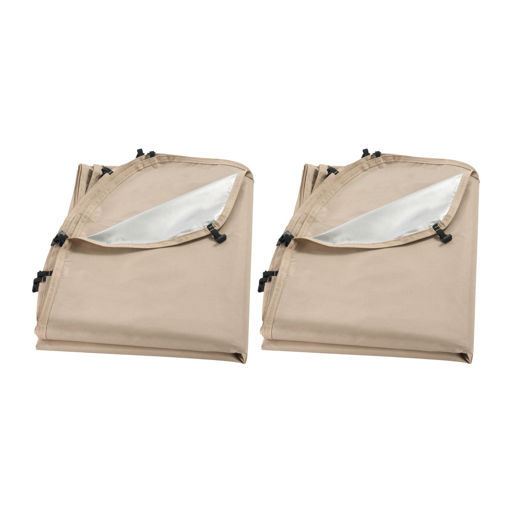 Sun Shade Sail Canopy Covers, Fit for 6 x 6 ft Screen House Tent, Sun Protection, 5.51 x 5.71 ft 300D Oxford Silver-Coated Fabric, Pack of 2 (Not Include Tent), for Outdoor Activities, Beige