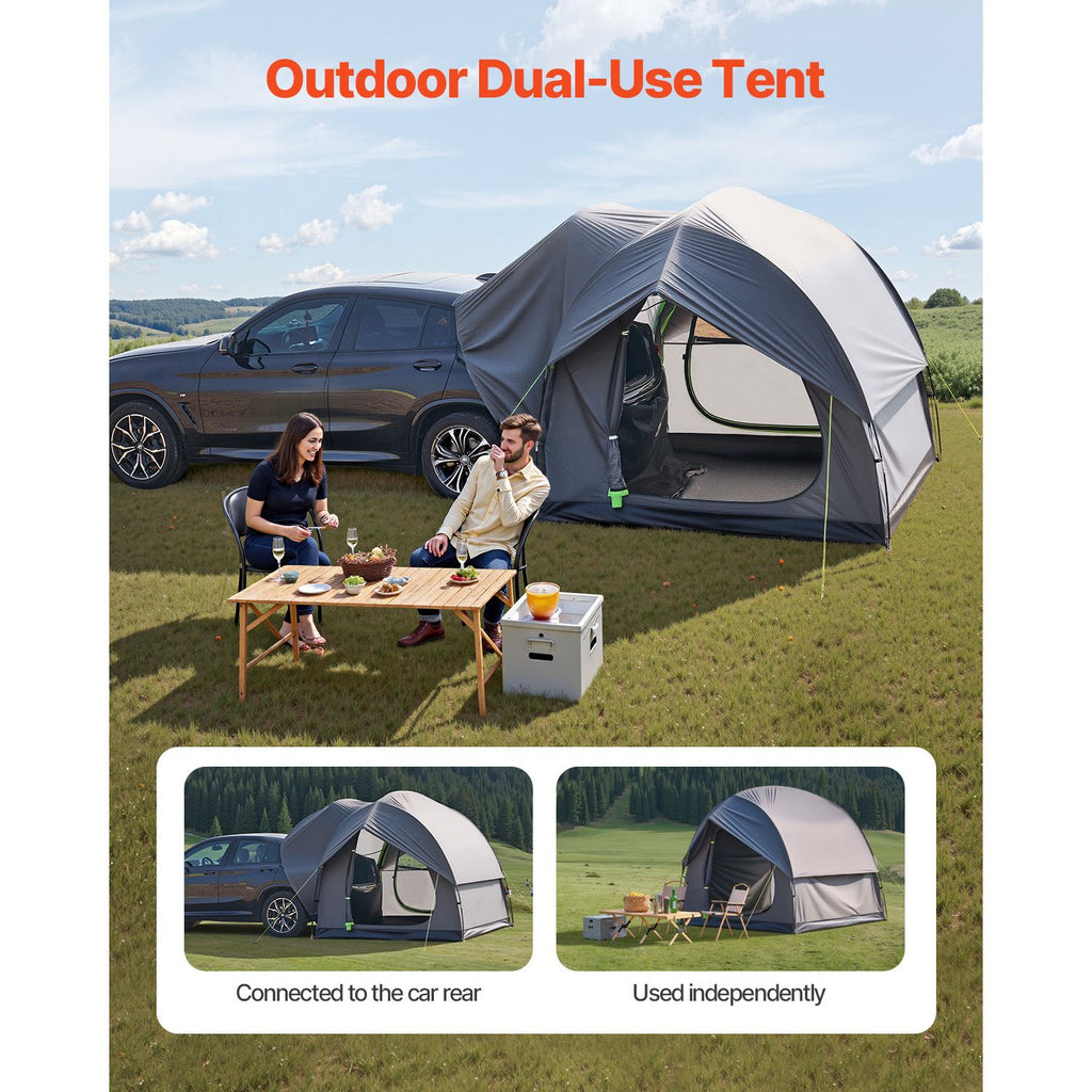 SUV Tent for Camping, 8FT L x 8FT W, Waterproof PU2000mm Spacious Double Layer Design for 5-8 Person, SUV Camping Tent with Mesh Windows, Includes Rainfly & Storage Bag, for Outdoor Activities image 2