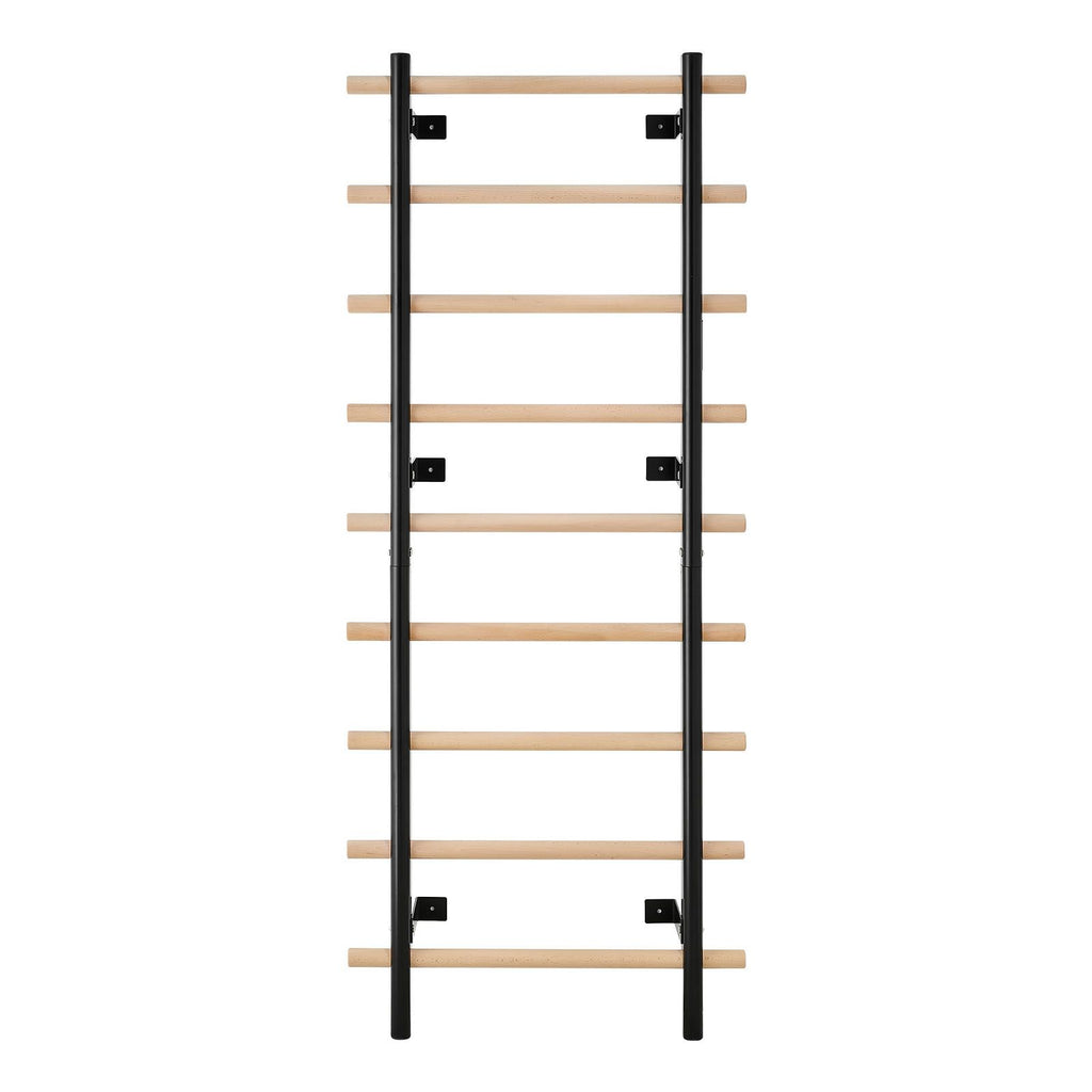 Swedish Ladder Wall Gym, 9-Level Swedish Ladder Suspension Trainer, 330LBS Loading Solid Wood + Carbon Steel Gymnastics Stall Bars for Adult, Compatible with 3.15" x 3.15" Power Rack Accessories