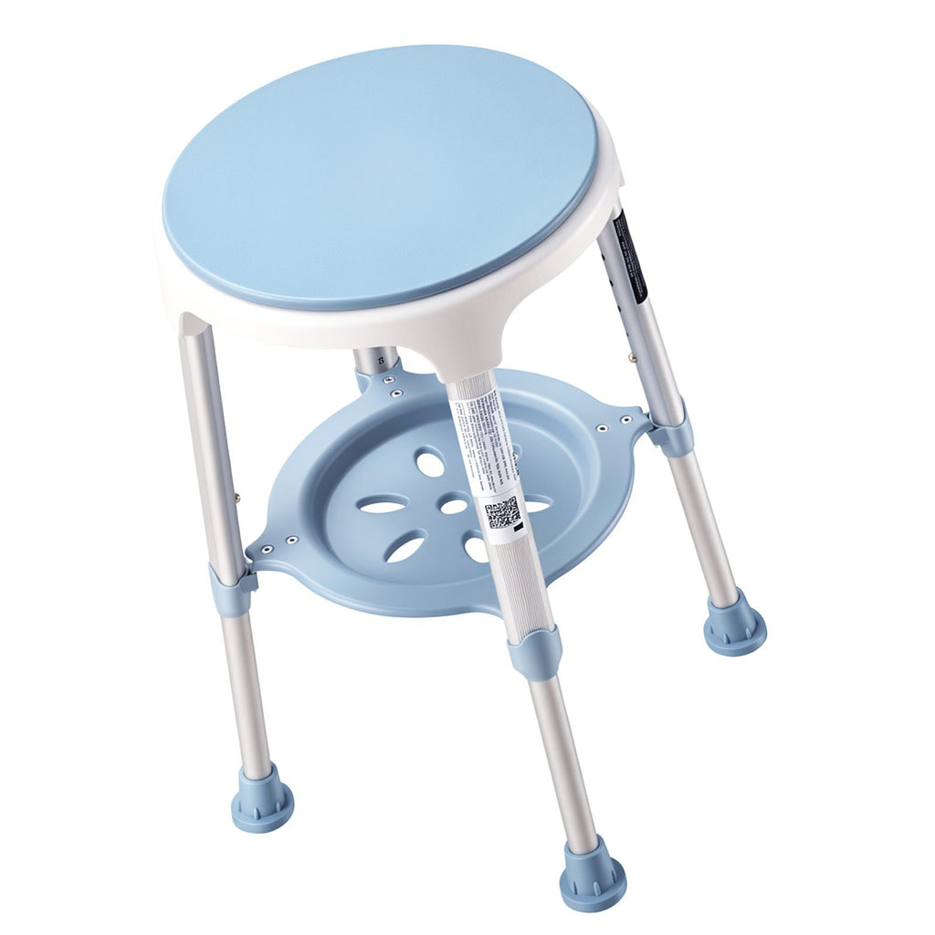 Swivel Shower Chair 360 Degree, Height Adjustable Bath Seat for Inside Showers or Tubs, Non-Slip Rotating Bathtub Stool with Storage Tray for Elderly Disabled Injured, 350LBS Capacity