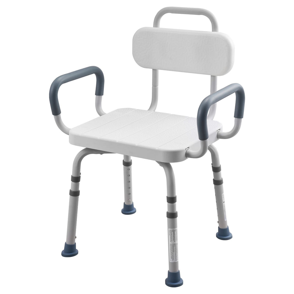 Swivel Shower Chair with Arms and Back, 400 lbs Heavy Duty Bench Seat for Inside Shower Stall and Bathtub, Height Adjustable Bathroom Bath Tub Seat for Adults, Seniors, Elderly and Disabled