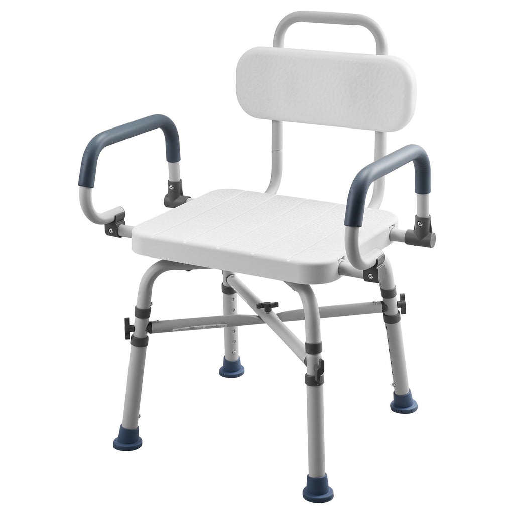 Swivel Shower Chair with Arms and Back, 500 lbs Heavy Duty Bench Seat for Inside Shower Stall and Bathtub, Height Adjustable Bathroom Bath Tub Seat for Adults, Seniors, Elderly and Disabled