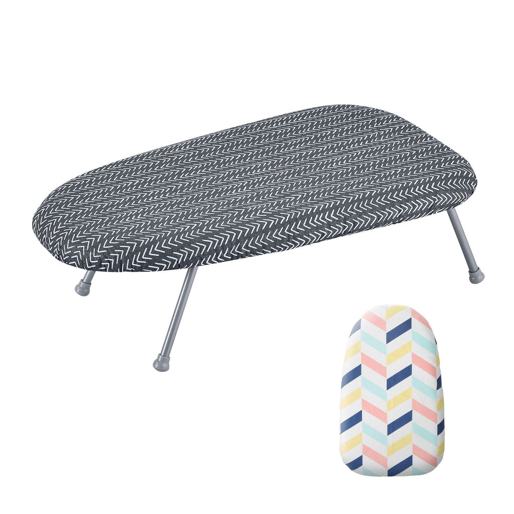 Tabletop Ironing Board 23.4 x 14.4, Small Iron Board with Heat Resistant Cover and 100% Cotton Cover, Mini Ironing Board with 7mm Thickened Needle Cotton Layer for Small Spaces, Travel Use