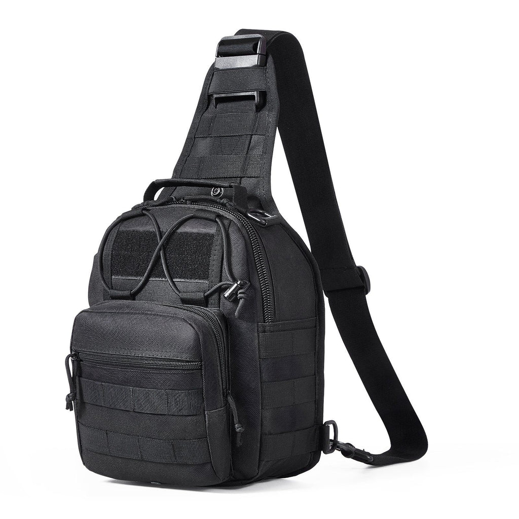 Tactical Sling Bag 10L Military Rover Shoulder Sling Backpack Black, for Men, Outdoor Military Rover Shoulder Sling Chest Pack MOLLE system, for Sports, Travel, Hiking, Range (Black)