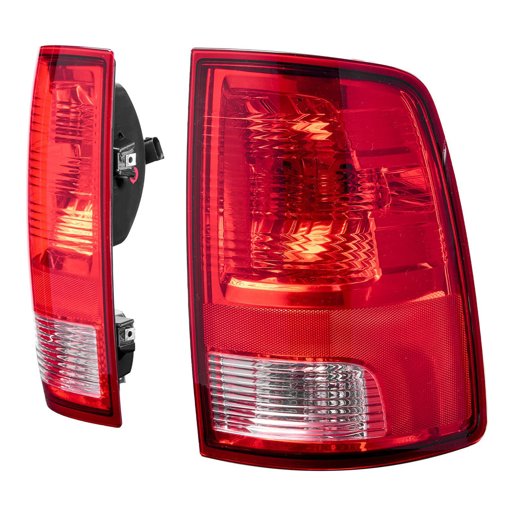 Tail Light Assembly Compatible with 2009-2018 Dodge Ram 1500 2500 3500, 2019-2020 Dodge Ram 1500 Classic, Halogen Version Left & Right Side Taillight Rear Brake Lamps with Halogen Bulbs, 2PCS