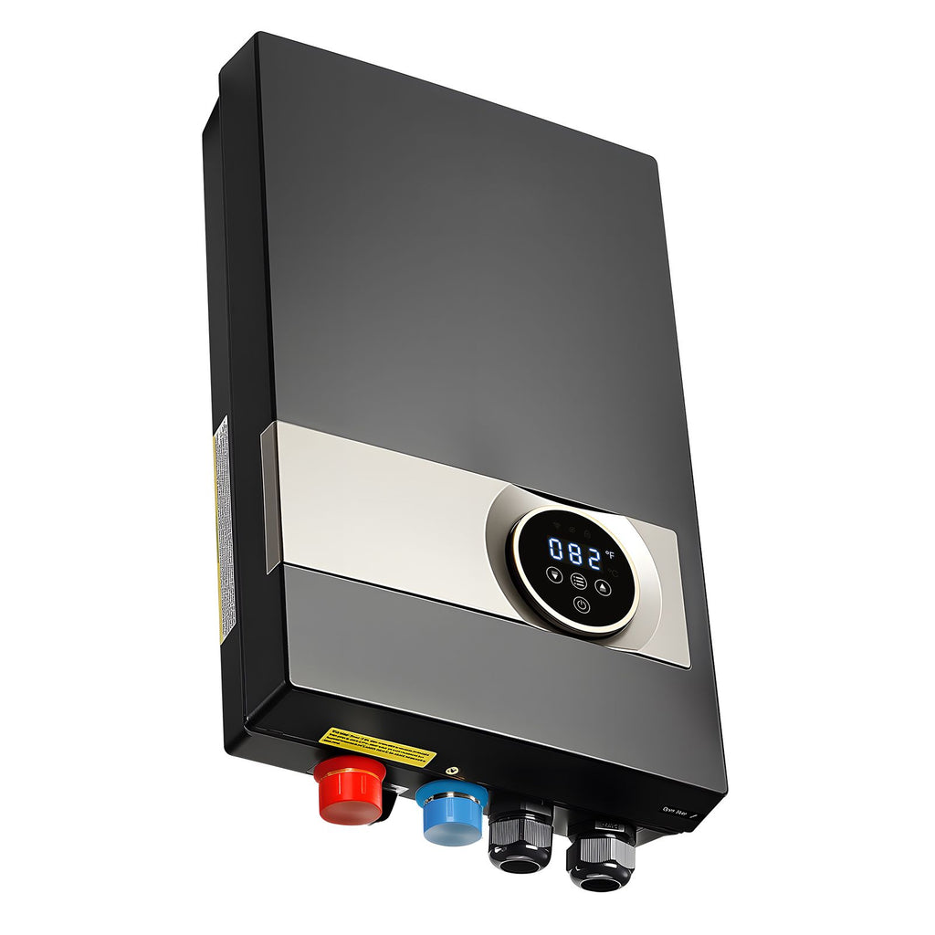 Tankless Electric Water Heater, 27kW Instant Hot Water Heater Under Sink, On Demand for Bathroom, Kitchen, Office with LCD Touch Screen, Child Security Lock ,Space-Saving, 240V Black