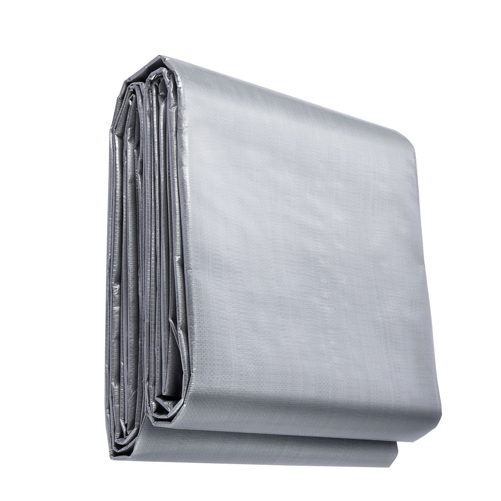 Tarp Waterproof 16x20 ft, Plastic Poly Tarp Cover 10 Mil, Multi Purpose Tear UV and Temperature Resistant Outdoor Tarpaulin with High Durability Reinforced Grommets (Silver/Brown)