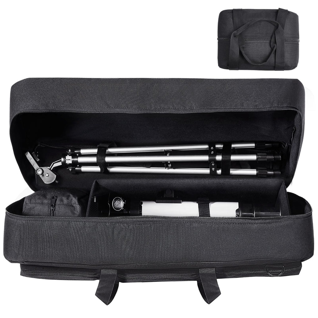 Telescope Case, 30', Telescope Storage Bag with Fixed Buckles, Multi-Pocket & Detachable Divider, Shock-Absorbent Telescope Travel Carrying Case for Optical Tube & Tripod, Counterweight Pocket