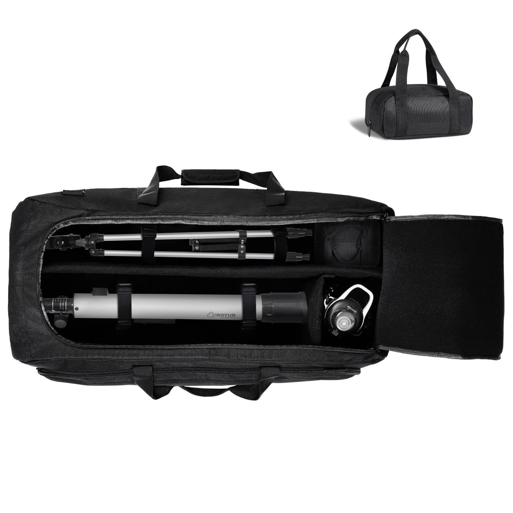 Telescope Case, 30.3", Telescope Storage Bag with Fixed Buckles, Multi-Pocket & Detachable Divider, Shock-Absorbent Telescope Travel Carrying Bag for Optical Tube & Tripod, Counterweight Pocket