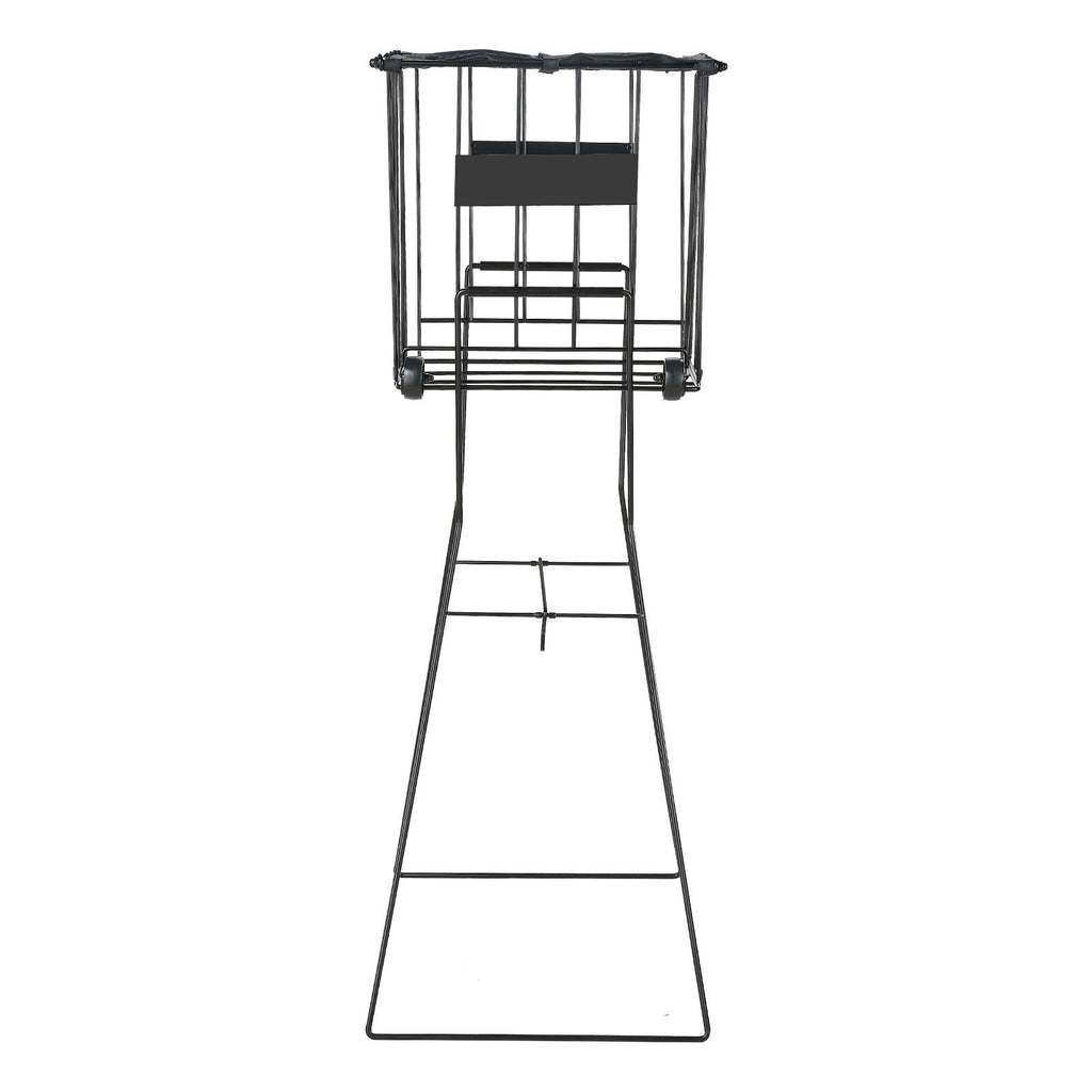 Tennis Ball Hopper, Holds 75 Tennis Balls, Pickleball Basket Cart with Wheels for Easy Pick Up, Portable Pickleball Caddy with Heavy-Duty Construction, Handle, for Training Carrying Storage