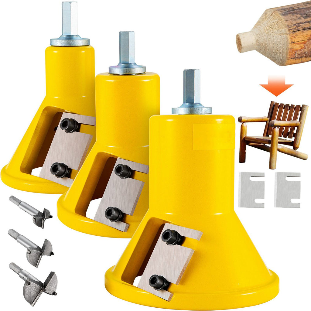 Tenon Cutter, 1"/25.4mm & 1.5"/38mm & 2"/50.8mm, Premium Aluminum & Steel Log Furniture Cutter, with Dual Straight Blades & Button Screws Home Master Kit, Commercial Starter's Tool for Home D
