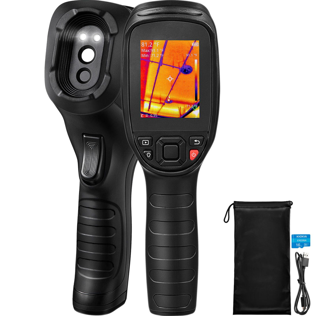 Thermal Imaging Camera, 320 x 240 Pixels Super Resolution, 25Hz Refresh Rate Infrared Camera with -4 to 752 Fahrenheit Temperature Range, 32G Built-in SD Card, and Rechargeable Li-ion Battery