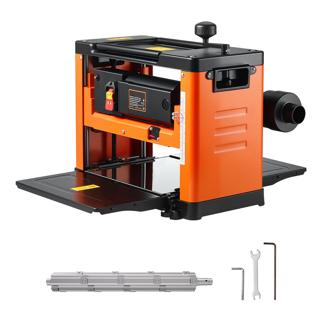 Thickness Planer, 13-Inch Width Worktable, Woodworking Power Benchtop Planer, Spiral-Style Cutterhead with 24 Inserts, 2000W 23500 RPM Powerful Motor, Single Speed, for Hard & Soft Wood Material