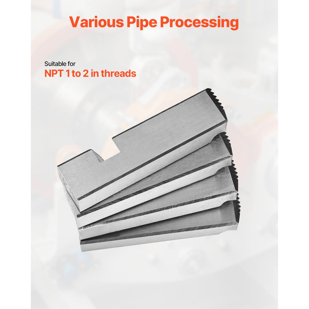 Threading Machine Dies, 1"-2" NPT Pipe Dies(4 Packs), Right-Handed HSS Pipe Threading Dies, Fit Integrated Pipe Threading Machines image 2