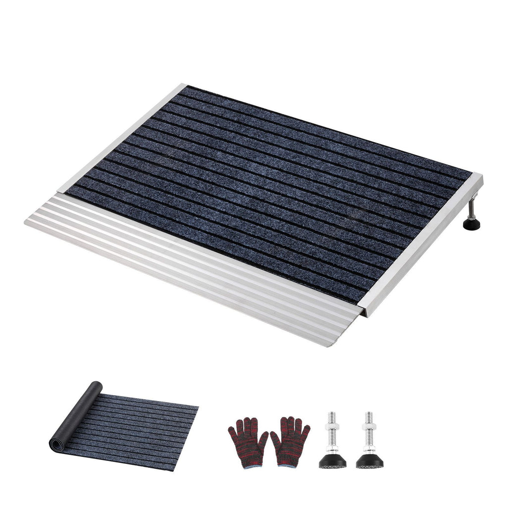 Threshold Ramp for Doorways, 24 x 35.8 in, Platform Aluminum Wheelchair Ramp with Adjustable Height, Non-Slip Door Threshold Ramps, 800 lbs Load Capacity, for Home Steps, Wheelchairs, Walkers
