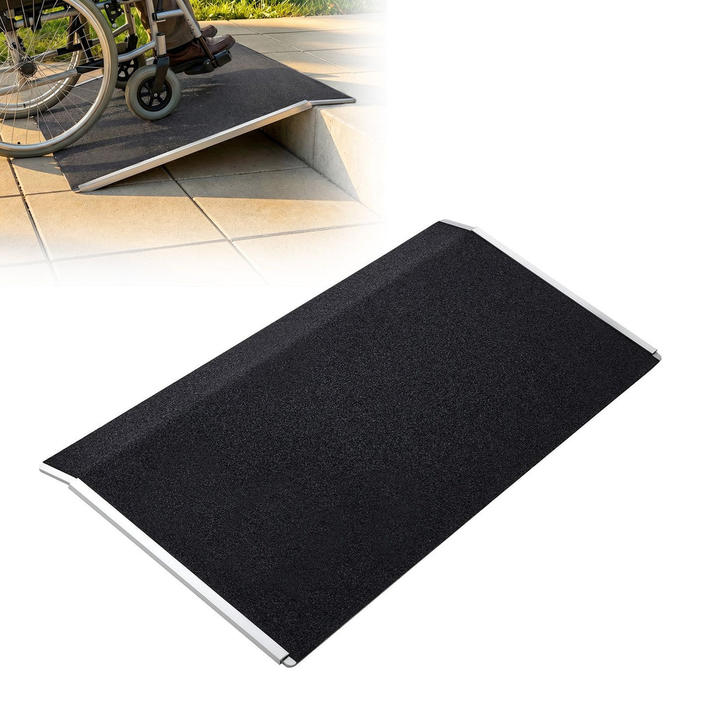 Threshold Ramp for Doorways, 31.9 x 15.4 in, Platform Aluminum Wheelchair Ramp, Non-Slip Door Threshold Ramps, 400 lbs Load Capacity, for Home Steps, Curbs, Wheelchairs, Walkers, Scooter, Carts
