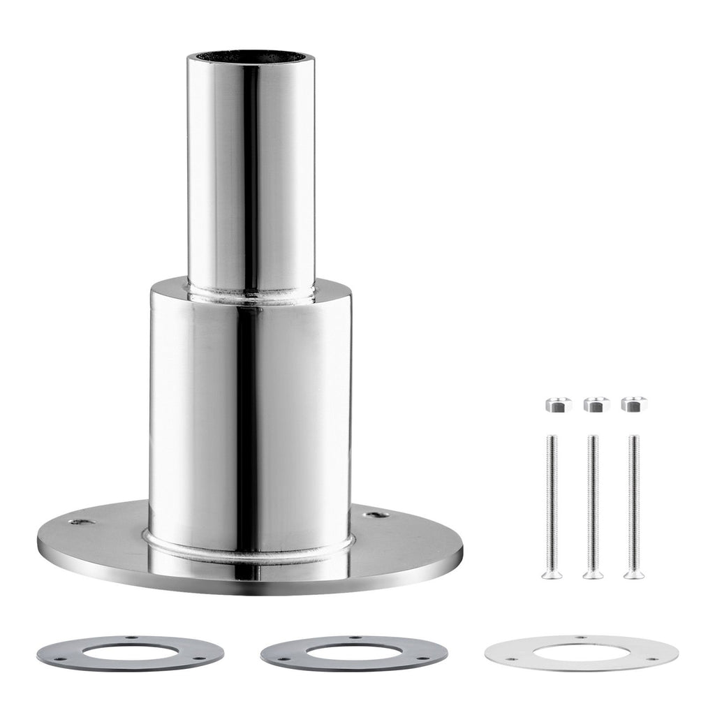 Thru Hull Exhaust Skin Fitting, 0.94 inch Diesel Heater Exhaust Skin Fitting, Straight Thru Hull Exhausts Skins Fits Kit with Screws, Nuts & Gasket for Diesel Heaters, 316 Stainless Steel