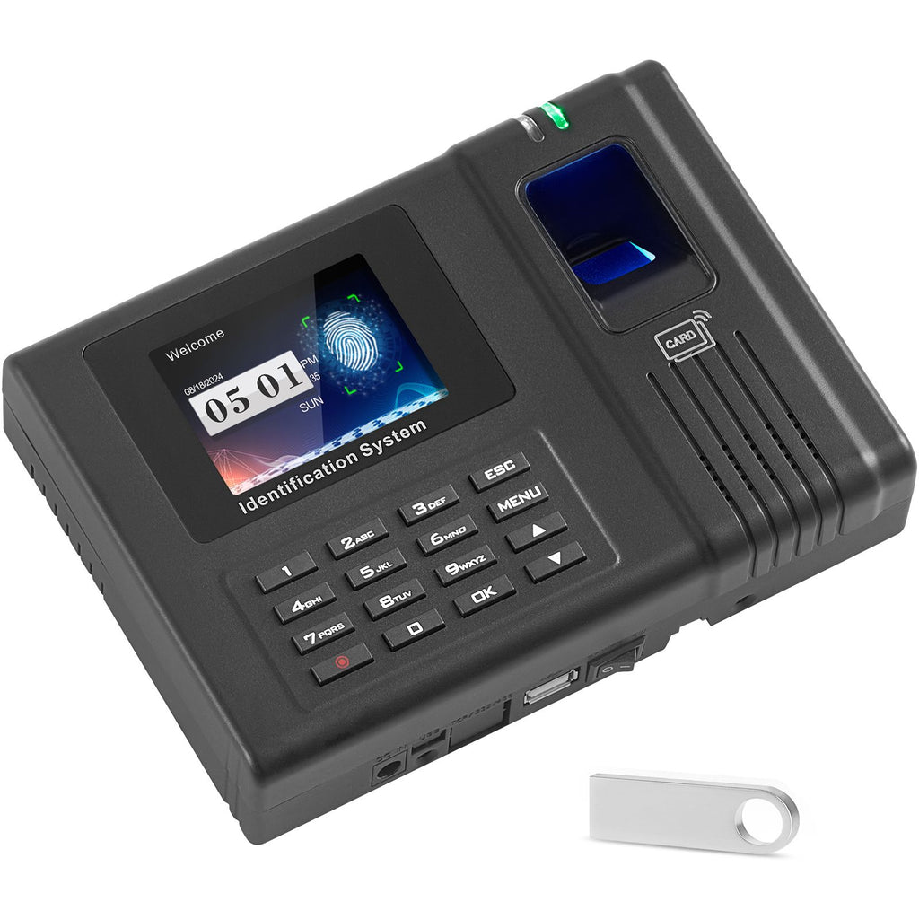 Time Clock, Fingerprint Time Clocks for Employees Small Business, Biometric Time Clock with 5 RFID Cards & USB Drive, Automatic Punch In/Out, No Monthly Fees