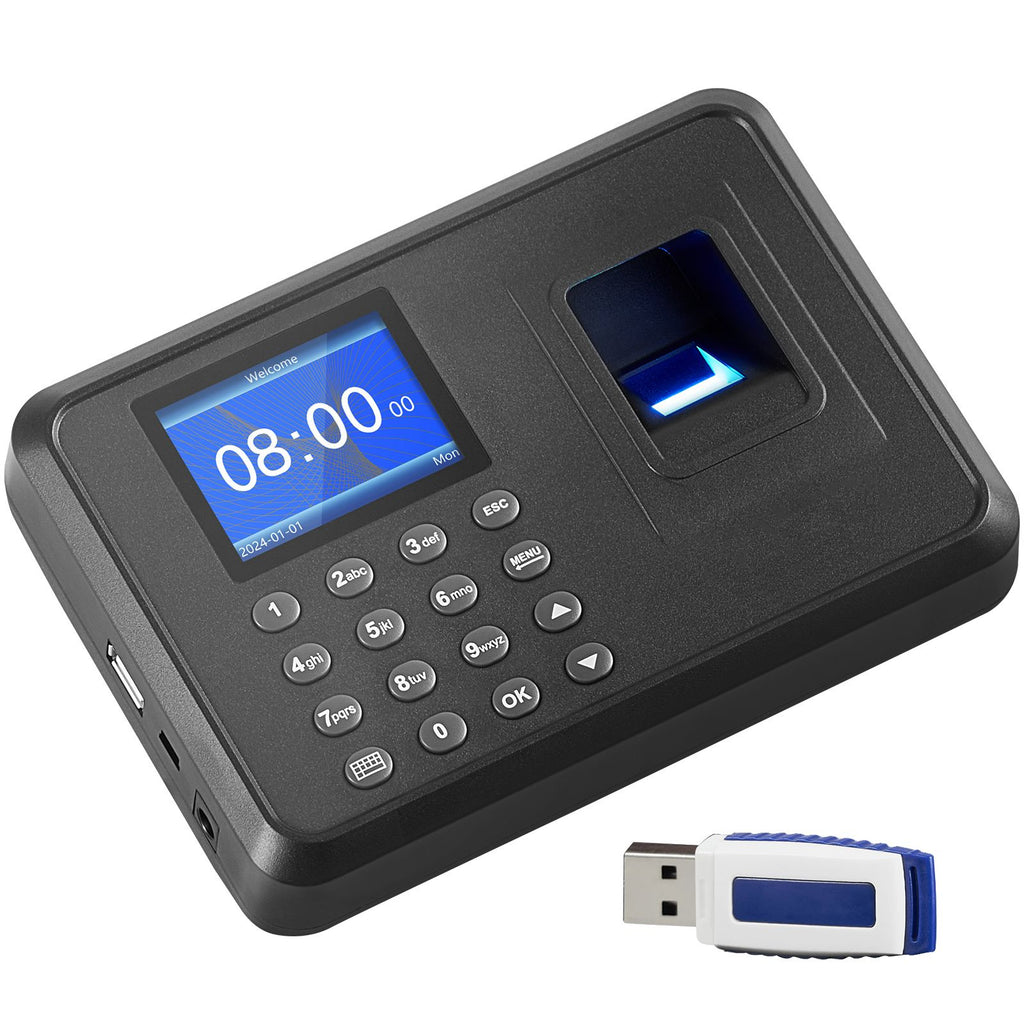 Time Clock, Fingerprint Time Clocks for Employees Small Business, Biometric Time Clock with USB Drive, Automatic Punch In/Out, No Monthly Fees