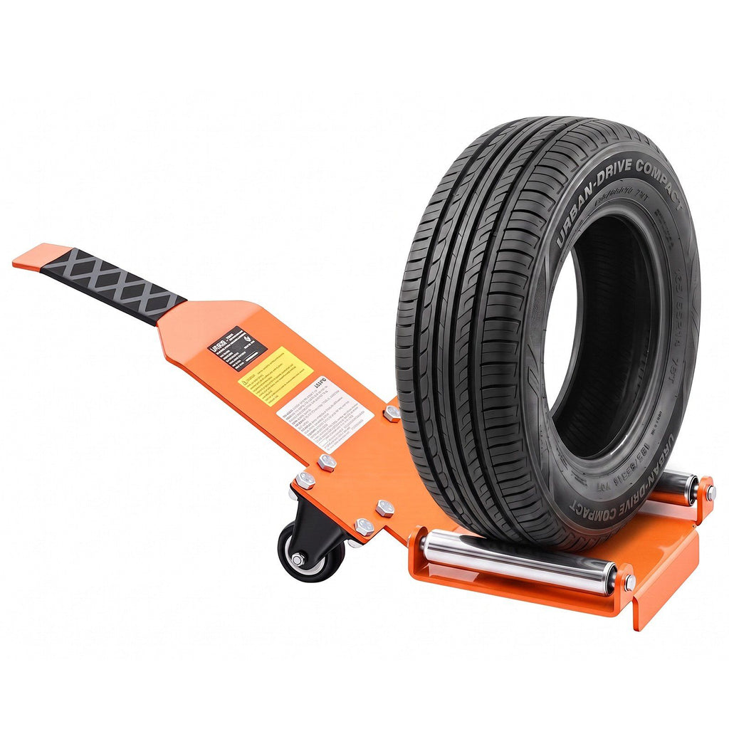 Tire Wheel Dolly, 110LBS Heavy Duty Steel Tire Lifting Jack Tool, Fits ≤35 in Tires, 360° Rotating Rollers, Smooth Rolling Tire Lifter for Car SUV Truck, Compact & Portable for Workshop Garage