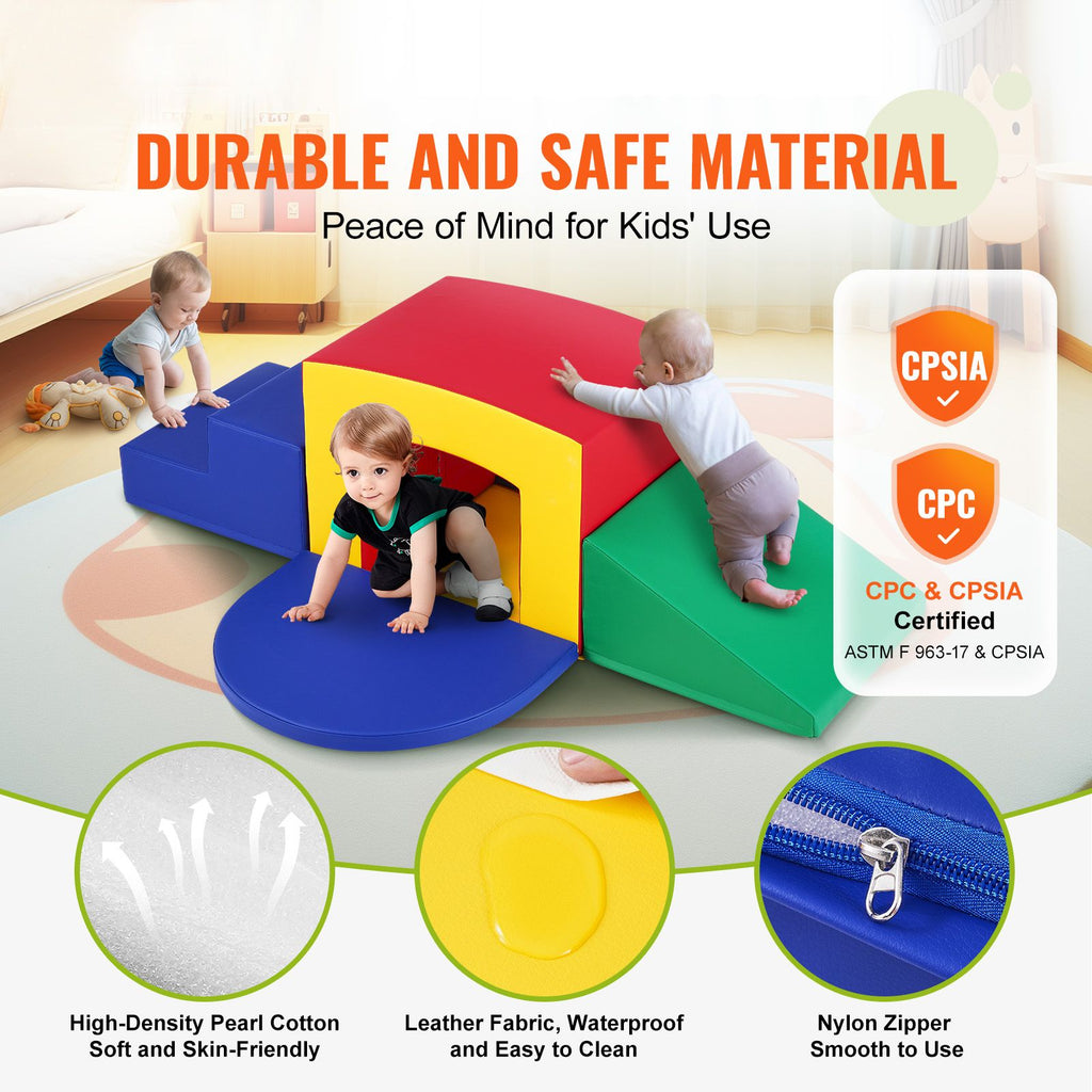 Toddler Climbing Toys Indoor, 5 Piece Climb, Crawl and Tunnel Soft Play Equipment, Foam Climbing Toys, Kids Tunnel Maze with Stairs and Ramp,Indoor for Preschoolers Easy to Clean (Assorted) image 2