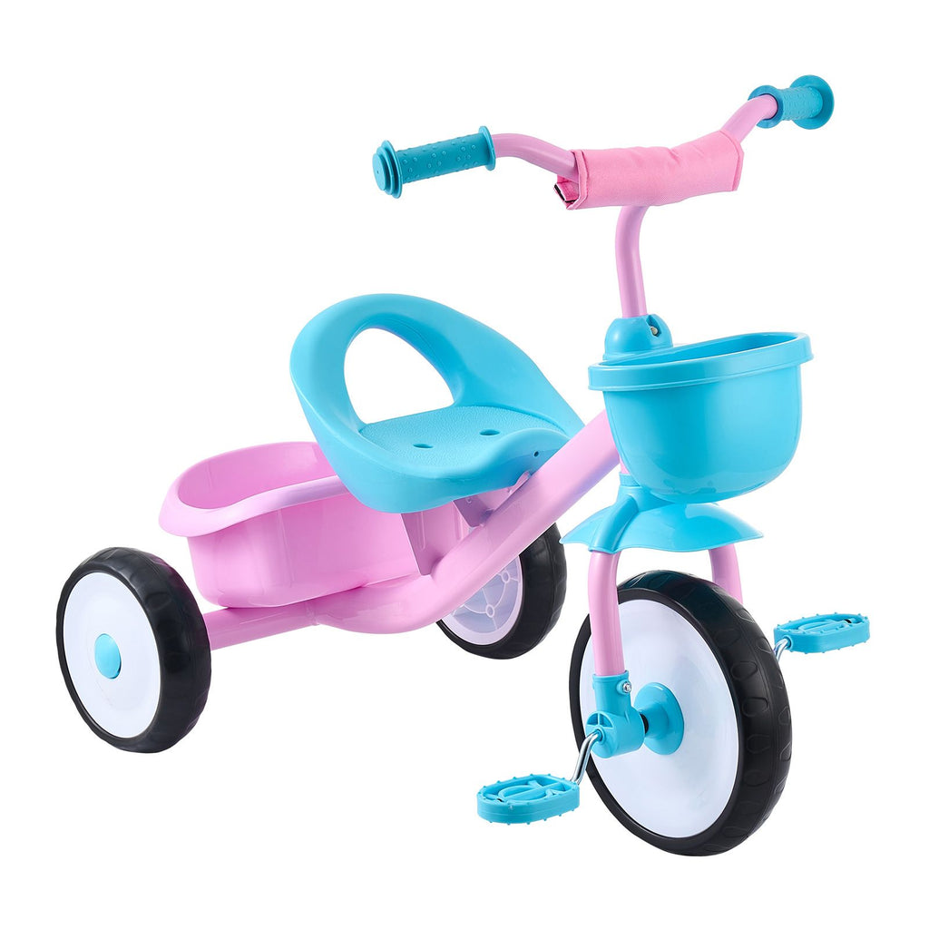 Toddler Tricycle for 2-5 Year Old, Kids Trike with Adjustable Seat, Storage Basket, Carbon Steel Frame, Handlebar Grips for Outdoor Play, Tricycle for Toddlers, Birthday Toy for Boys and Girls