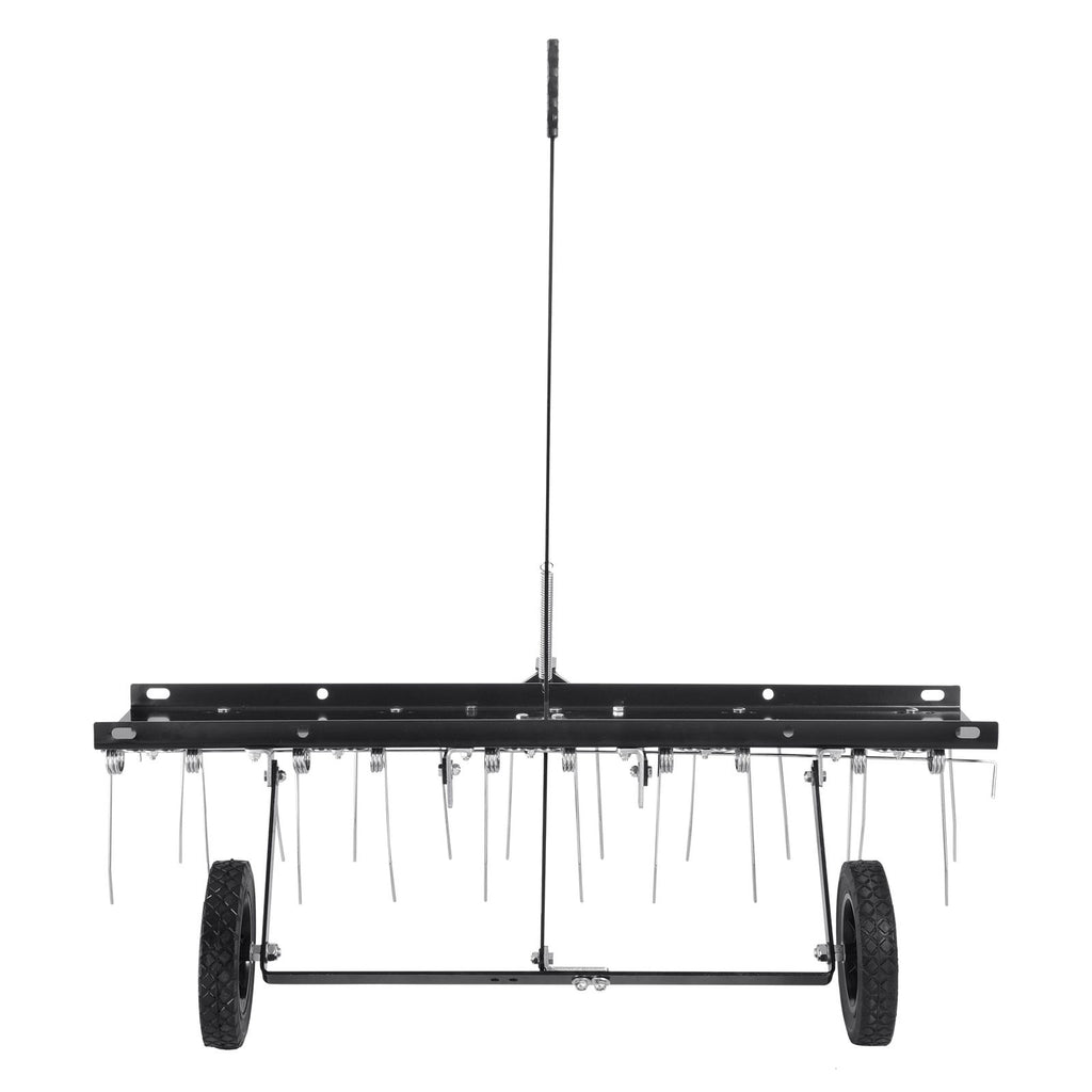 Tow Behind Dethatcher, 40-inch Tow Dethatcher with 20 Spring Steel Tines, Lawn Dethatcher Rake for ATV or Mower, Tow Behind Lawn Rake with Lift Handle for Garden Farm Grass