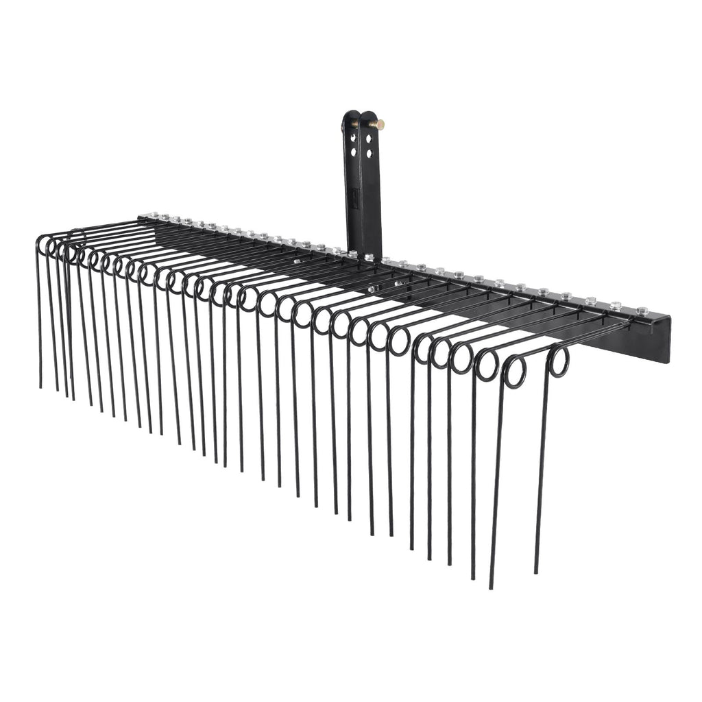 Tow Behind Landscape Rake, 72" Tow Dethatcher with 32 Steel Tines, Lawn Dethatcher Rake Attaches to Category 1, 3 Point Hitch for Tractor, for Leaves, Pine Needles, Straw, and Grass