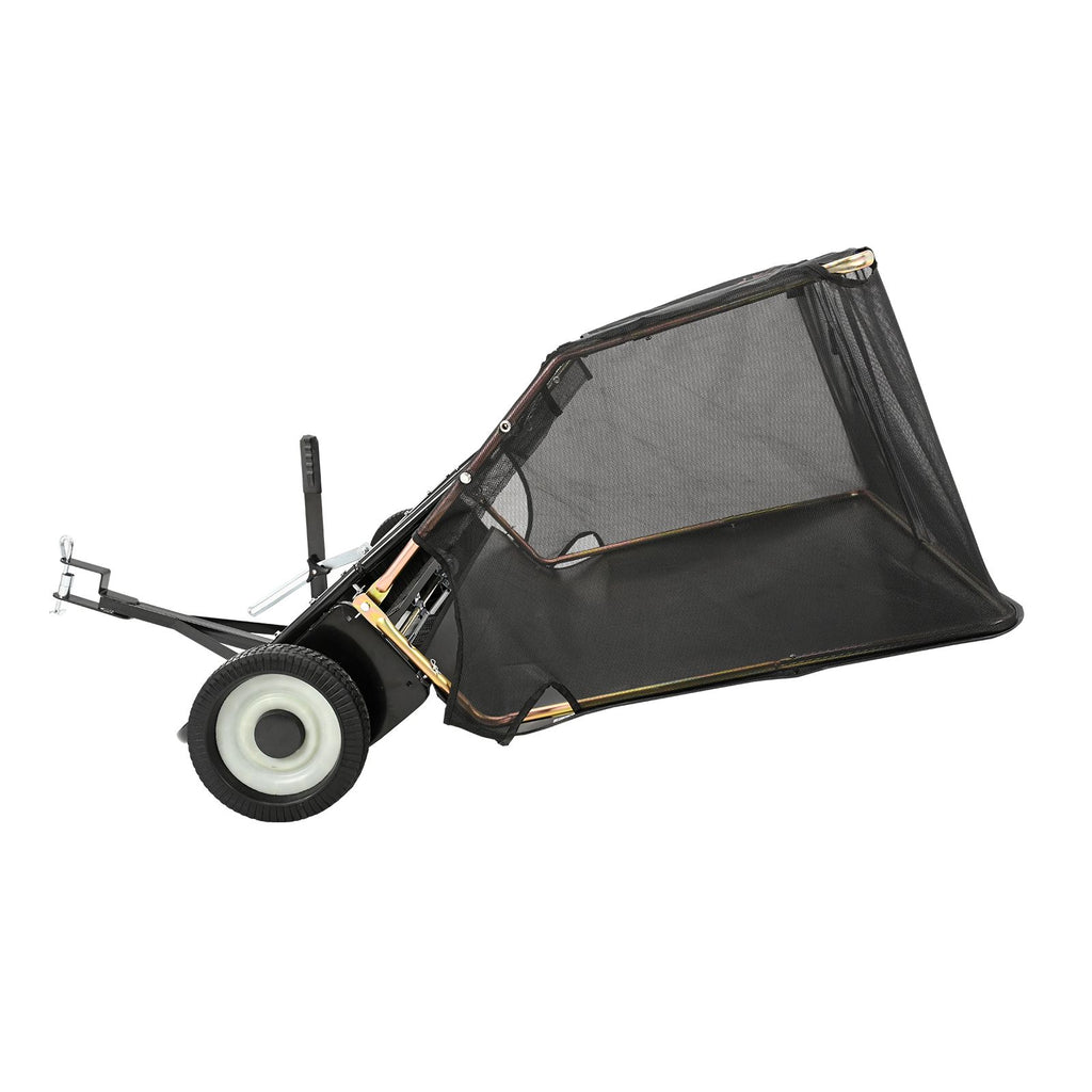 Tow Behind Lawn Sweeper, 50 in Pull Behind Lawn Sweeper, 26 cu. ft Large Capacity Leaf & Grass Collector, Heavy Duty Garden Sweeper with Adjustable Sweeping Height for Yard, Lawn, Farm