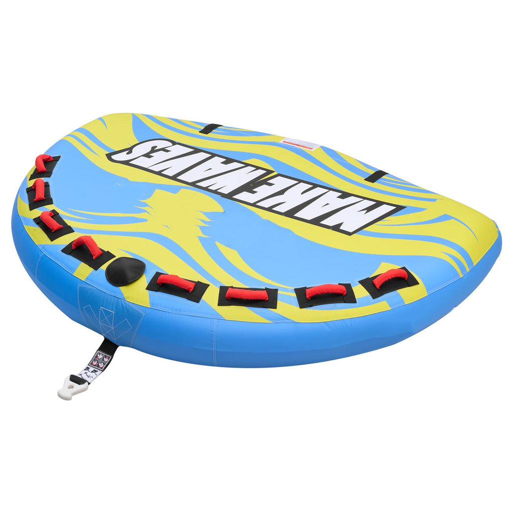Towable Tube for Boating, 4 Riders Inflatable Boat Tubes and Towables, 680 lbs Capacity Water Sport Towable Tube for Boat to Pull - with Fins, Full Nylon Cover, Padded Handles & Safety Valve