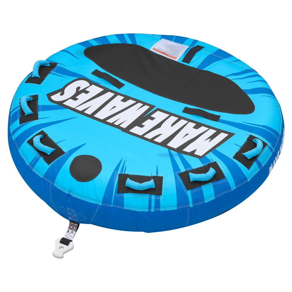 Towable Tubes for Boating, 3-Rider Inflatable Boat Tubes and Towables, 510lbs Capacity Water Sport Tube for Boat to Pull - with Anti-Slip Pad, Full Nylon Cover, Padded Handles & Safety Valve
