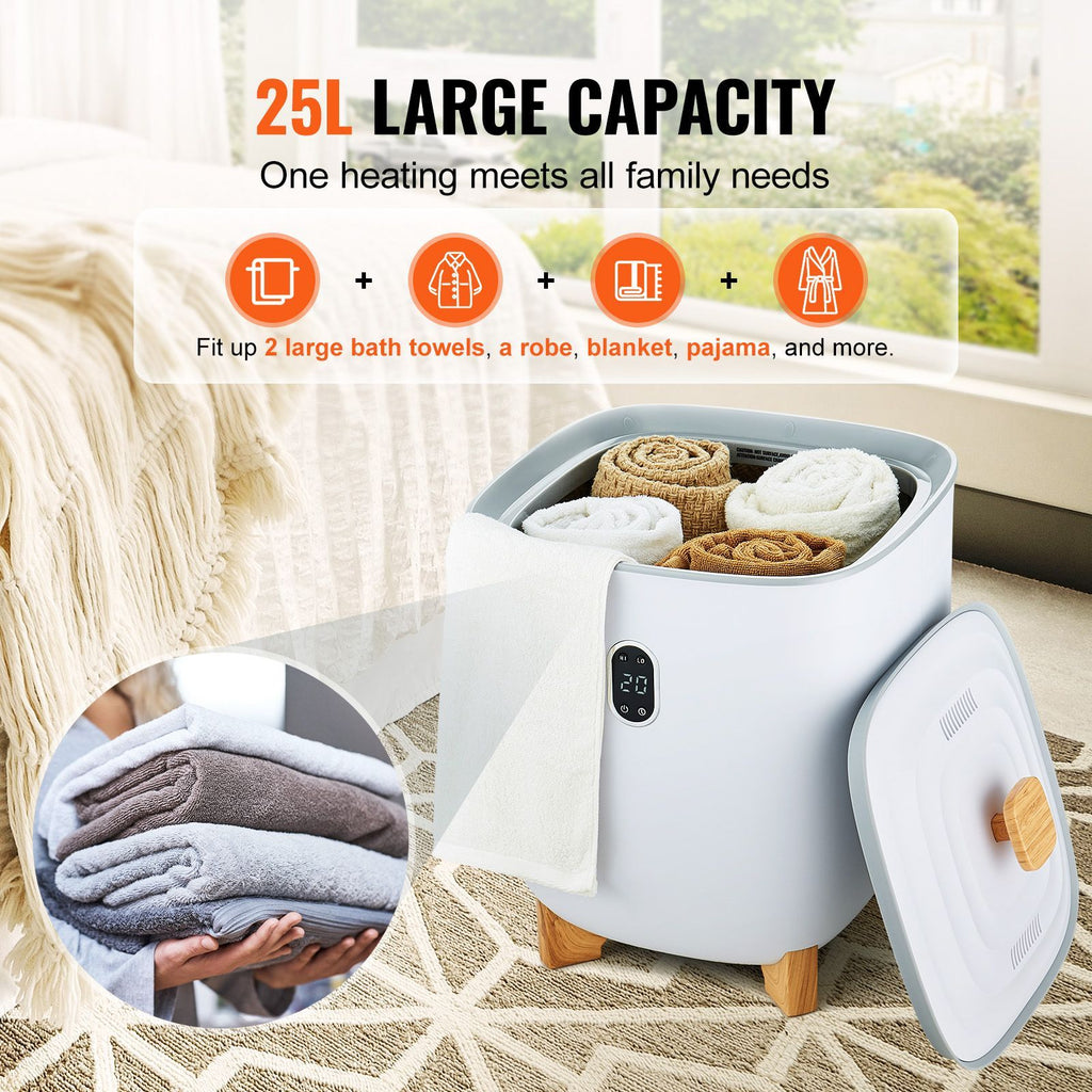 Towel Warmers for Bathroom, 25 L Towel Warmer Bucket with Auto Shut Off for Spa Fits up to 5 Oversized Bath Towels, Blankets, Clothes, Bathrobes, PJ's and More image 2