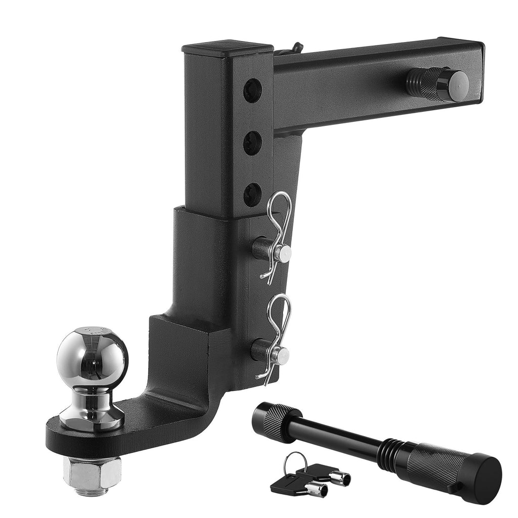 Trailer Hitch Ball Mount, Fit 2-Inch Receiver, Adjustable Trailer Hitch with 2 Inch Ball & Pin, 7500 lbs GTW, 9.5 Inch Drop, Towing Ball Mounts for RVs, Off-Road Vehicles and Trucks, Black