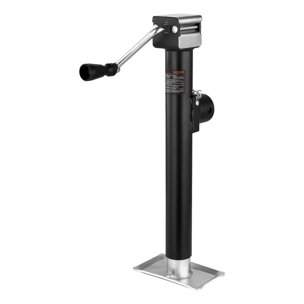 Trailer Jack, 5000 lbs Dynamic Load Capacity, Weld-on Pipe-Mount Swivel Trailer Jack with Ergonomic Handle, 15-inch Vertical Travel, Suitable for RV, Horse, Utility, Camping and Yacht Trailers