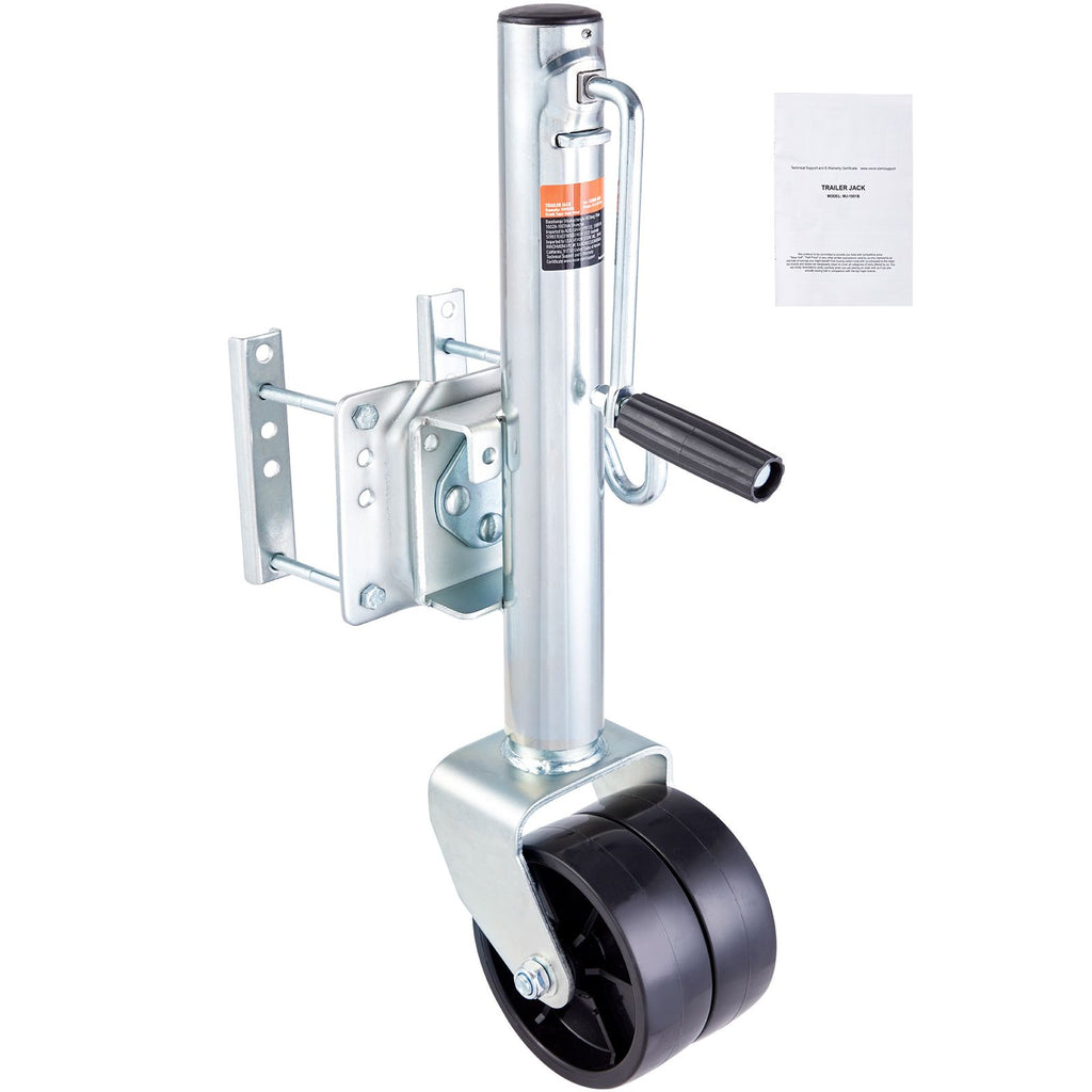 Trailer Jack, Boat Trailer Jack 35.3 in, Bolt-on Trailer Tongue Jack Weight Capacity 1500 lb, with PP Wheels and Handle for lifting RV Trailer, Horse Trailer, Utility Trailer, Yacht Trailer