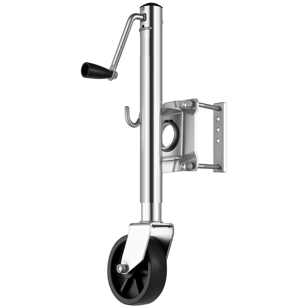 Trailer Jack with Wheel, 1000 lbs Load Capacity, Heavy Duty Swivel Boat Trailer Jack with PP Single Wheel & Ergonomic Handle, 10-inch Lift, Fit for RVs, Boats, Horse Trailers, Utility Trailers