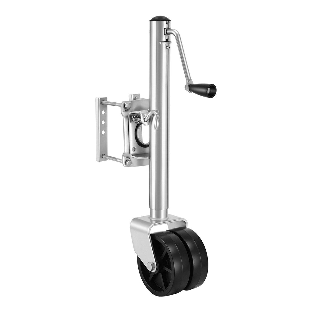 Trailer Jack with Wheel, 2000 lbs Load Capacity, Heavy Duty Swivel Boat Trailer Jack with PP Dual Wheel & Ergonomic Handle, 15-27 Inch Lift Range, Fit for RVs, Boats and Utility Trailers
