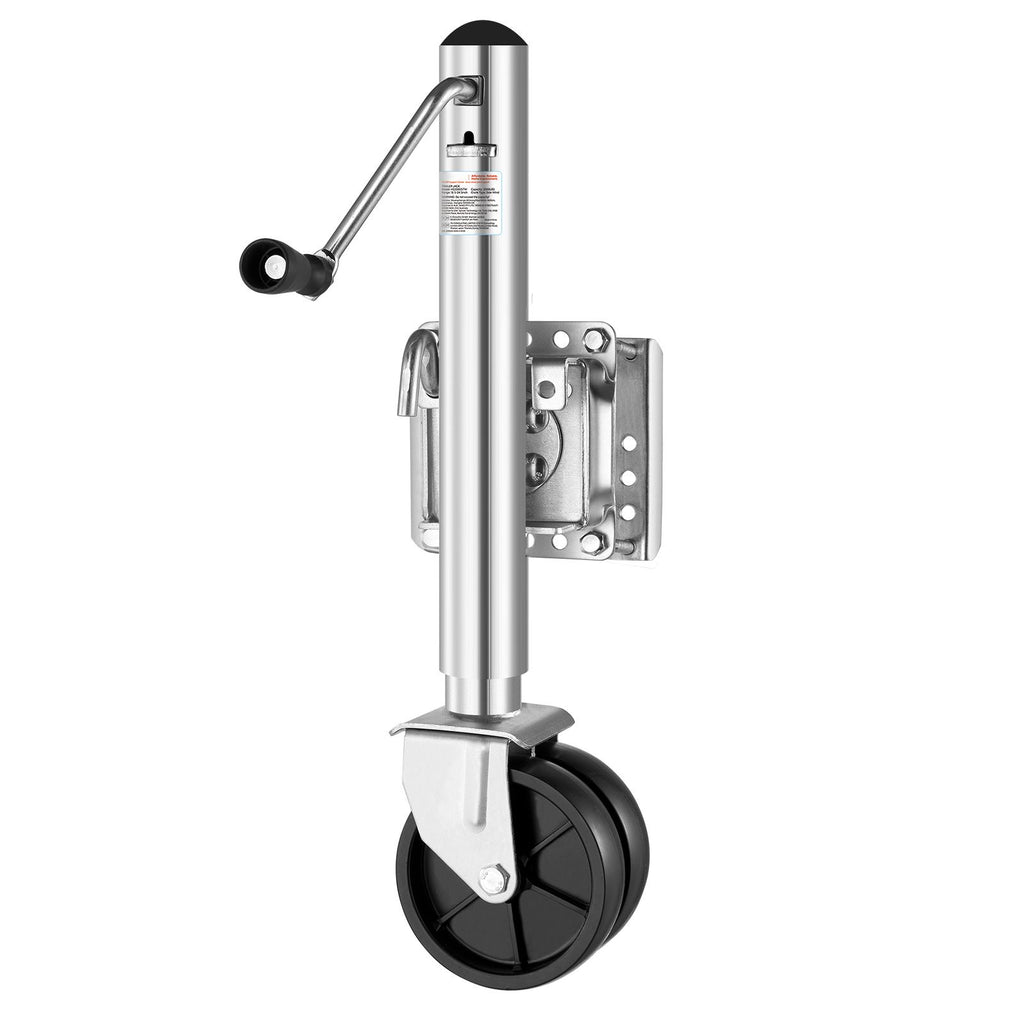 Trailer Jack with Wheel, 2000 lbs Load Capacity, Heavy Duty Swivel Boat Trailer Jack with PP Single Wheel & Ergonomic Handle, 12-inch Lift, Fit for RVs, Boats, Horse Trailers, Utility Trailers